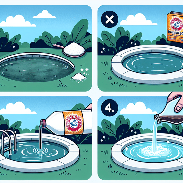 natural pool cleaning agents like baking soda and vinegar