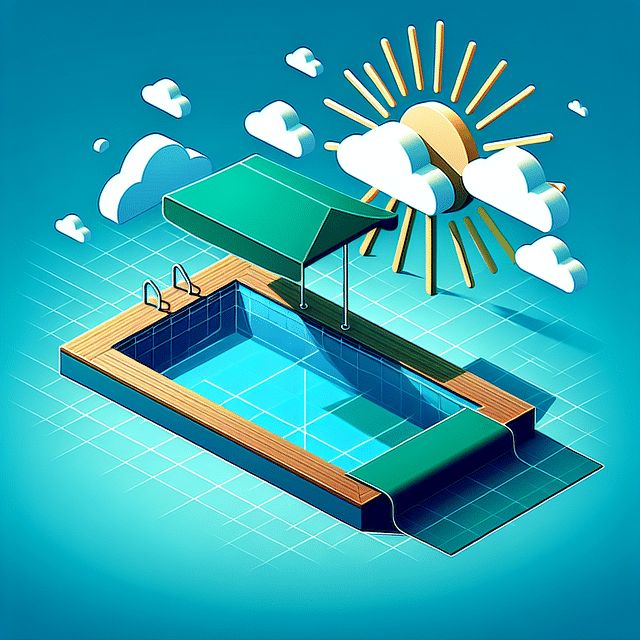solar pool cover on a sunny day