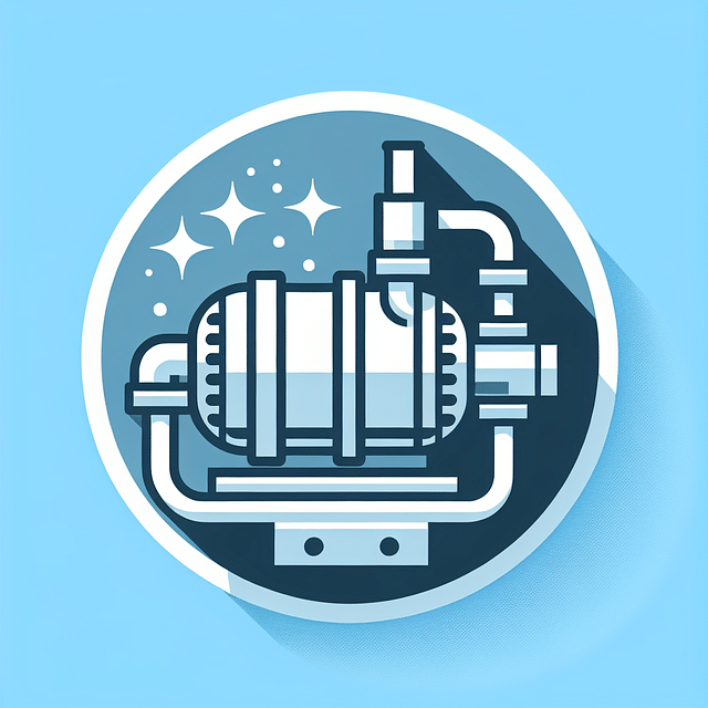 pool pump aligned with plumbing lines