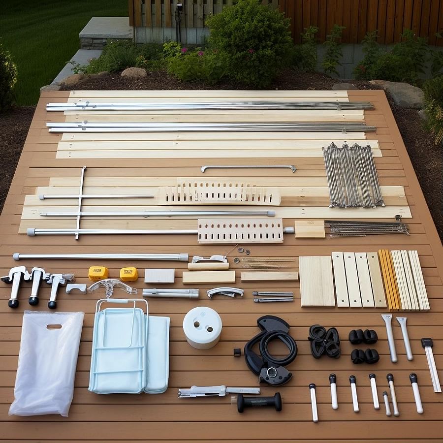 Gathering tools for pool fence installation