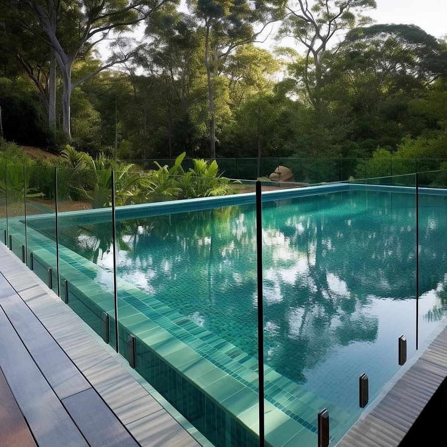 Glass pool fence