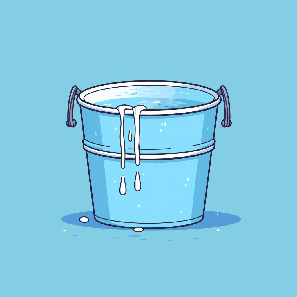 A bucket being filled with pool water