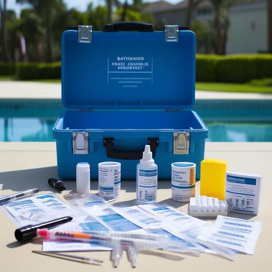 Water testing kit for pool inspection