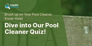 Dive into Our Pool Cleaner Quiz! - Brush up on Your Pool Cleaner Know-How!