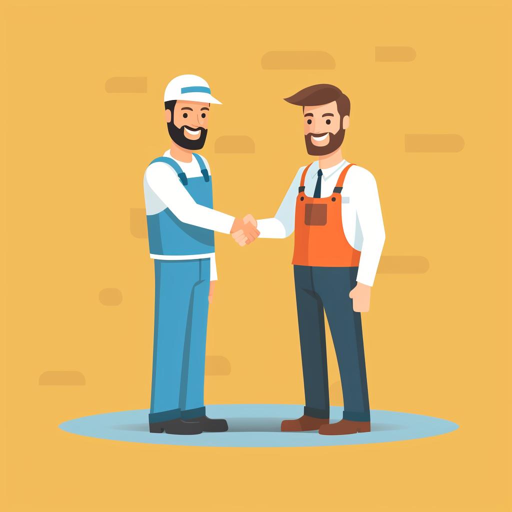 Person shaking hands with a contractor